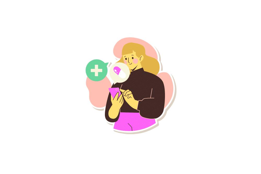 Woman getting birth control online.